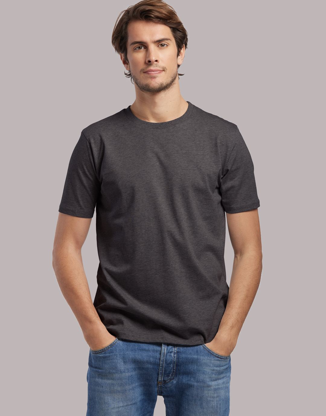 T-shirt homme coton bio personnalisable Descartes Gris chiné foncé